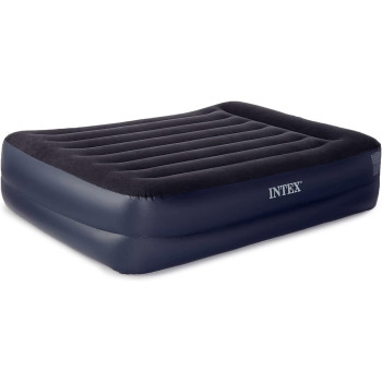 Intex Pillow Dura Beam Series Rest Raised Airbed With Internal Pump, Navy Colour