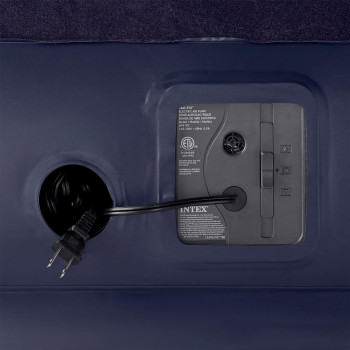 Intex Pillow Dura Beam Series Rest Raised Airbed With Internal Pump, Navy Colour