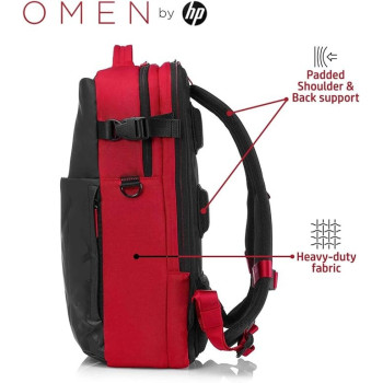 Omen X by HP Laptop Backpack Water Resistant, Red/Black