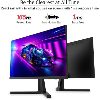 KOORUI 24 Inch, Computer Monitor, FHD 1080P Gaming Monitor 165Hz VA 1ms, AdaptiveSync Technology, Ultra-Thin LED Monitor, HDMI X2 / DP, VESA Compatible, Tilt Adjustable, Eye Care - 24E4, Black