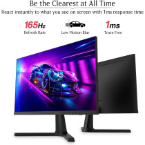 KOORUI 24 Inch, Computer Monitor, FHD 1080P Gaming Monitor 165Hz VA 1ms, AdaptiveSync Technology, Ultra-Thin LED Monitor, HDMI X2 / DP, VESA Compatible, Tilt Adjustable, Eye Care - 24E4, Black