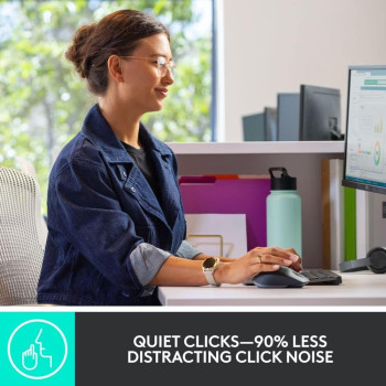 Logitech MX Keys Combo for Business Gen 2, Full Size Wireless Keyboard And Wireless Mouse, With Keyboard Palm Rest, Bluetooth, Logi Bolt, Quiet Clicks, Windows/Mac/Chrome/Linux, Graphite