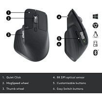 Logitech MX Keys Combo for Business Gen 2, Full Size Wireless Keyboard And Wireless Mouse, With Keyboard Palm Rest, Bluetooth, Logi Bolt, Quiet Clicks, Windows/Mac/Chrome/Linux, Graphite
