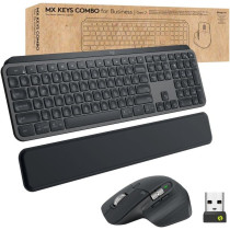 Logitech MX Keys Combo for Business Gen 2, Full Size Wireless Keyboard And Wireless Mouse, With Keyboard Palm Rest, Bluetooth, Logi Bolt, Quiet Clicks, Windows/Mac/Chrome/Linux, Graphite