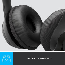 Logitech H390 Wired Headset For PC/Laptop, Stereo Headphones With Noise Cancelling Microphone, USB-A, In-Line Controls, Works With Chromebook, Black