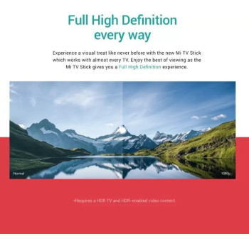 Xiaomi Mi TV Stick Global Version Android TV 2K Hdr Quad Core Hdmi 1Gb Ram Bluetooth Wi-Fi Netflix Google Assistant, MdZ-24-AA