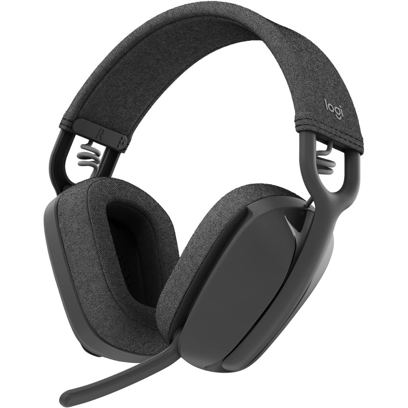 Logitech Zone Vibe 100 Lightweight Wireless Over-Ear Headphones With Noise-Cancelling Microphone, Advanced Multipoint Bluetooth Headset, Works With Teams, Google Meet, Zoom, Mac/PC, Graphite