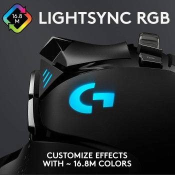 Logitech G502 HERO High Performance Wired Gaming Mouse, HERO 25K Sensor, 25,600 DPI, RGB, Adjustable Weights, 11 Programmable Buttons, On-Board Memory, PC / Mac, Black