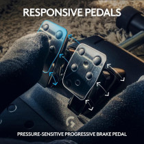 Logitech G923 Racing Wheel And Pedals, TRUEFORCE Feedback, Responsive Driving Design, Dual Clutch Launch Control, Genuine Leather, For PS5, PS4, PC, Mac, Black