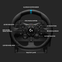 Logitech G923 Racing Wheel And Pedals, TRUEFORCE Feedback, Responsive Driving Design, Dual Clutch Launch Control, Genuine Leather, For PS5, PS4, PC, Mac, Black