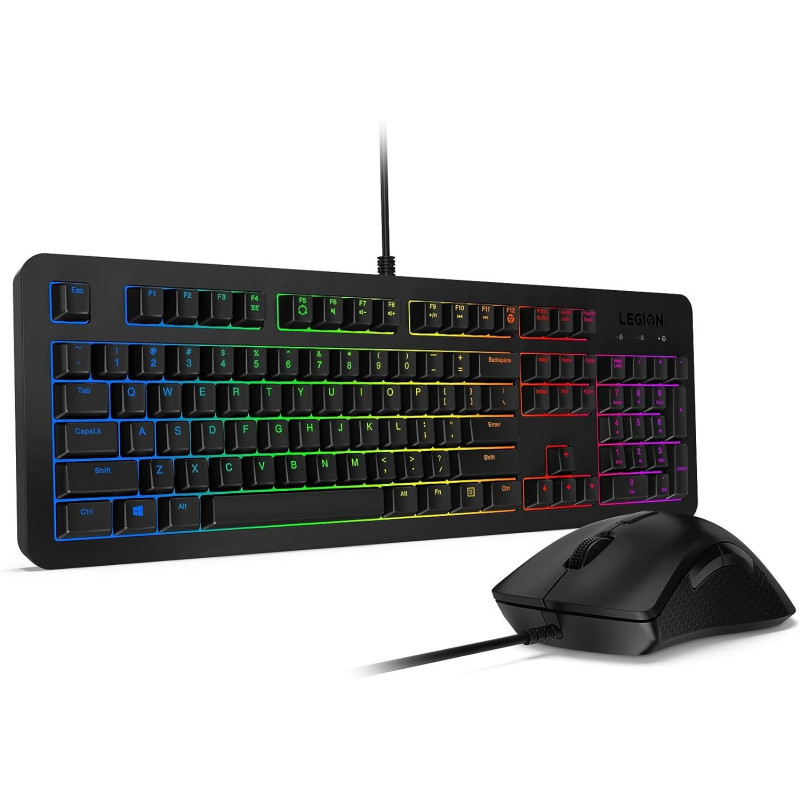 Lenovo Legion KM300 RGB Gaming Combo Keyboard and Mouse, Arabic And English, Black