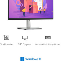 Dell P2422H Monitor, Silver/Black