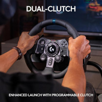 Logitech G923 Racing Wheel And Pedals, TRUEFORCE Feedback, Responsive Driving Design, Dual Clutch Launch Control, Genuine Leather Steering Wheel Cover, For PS5, PS4, PC, Mac, Black