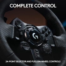 Logitech G923 Racing Wheel And Pedals, TRUEFORCE Feedback, Responsive Driving Design, Dual Clutch Launch Control, Genuine Leather Steering Wheel Cover, For PS5, PS4, PC, Mac, Black