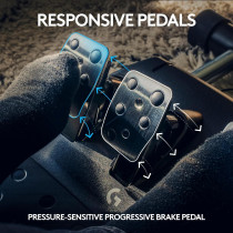Logitech G923 Racing Wheel And Pedals, TRUEFORCE Feedback, Responsive Driving Design, Dual Clutch Launch Control, Genuine Leather Steering Wheel Cover, For PS5, PS4, PC, Mac, Black