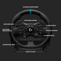 Logitech G923 Racing Wheel And Pedals, TRUEFORCE Feedback, Responsive Driving Design, Dual Clutch Launch Control, Genuine Leather Steering Wheel Cover, For PS5, PS4, PC, Mac, Black