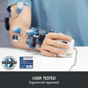 Logitech MX Vertical Ergonomic Wireless Mouse, Multi-Device, Bluetooth or 2.4GHz Wireless with USB Unifying Receiver, 4000 DPI Optical Tracking, 4 Buttons, Fast Charging, Laptop/PC/Mac/iPad OS, Black