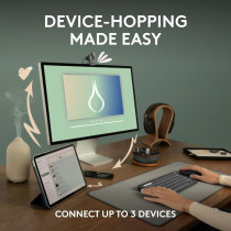Logitech Pebble Mouse 2 M350s Slim Bluetooth Wireless Mouse, Portable, Customisable Button, Quiet Clicks, 4K DPI, Easy-Switch For Windows, macOS, iPadOS, Android, Chrome OS, Graphite