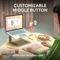 Logitech Pebble Mouse 2 M350s Slim Bluetooth Wireless Mouse, Portable, Customisable Button, Quiet Clicks, 4K DPI, Easy-Switch For Windows, macOS, iPadOS, Android, Chrome OS, Graphite