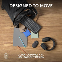 Logitech Pebble Mouse 2 M350s Slim Bluetooth Wireless Mouse, Portable, Customisable Button, Quiet Clicks, 4K DPI, Easy-Switch For Windows, macOS, iPadOS, Android, Chrome OS, Graphite