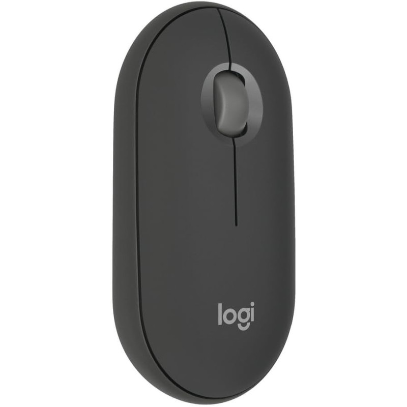 Logitech Pebble Mouse 2 M350s Slim Bluetooth Wireless Mouse, Portable, Customisable Button, Quiet Clicks, 4K DPI, Easy-Switch For Windows, macOS, iPadOS, Android, Chrome OS, Graphite