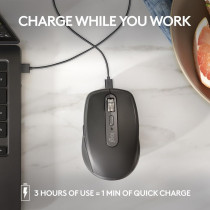 Logitech MX Anywhere 3S Compact Wireless Mouse, Fast Scrolling, 8K DPI Any-Surface Tracking, Quiet Clicks, Programmable Buttons, USB C, Bluetooth, Windows PC, Linux, Chrome, Mac, Graphite