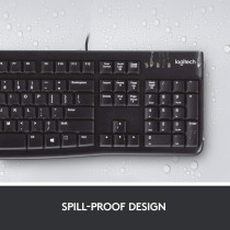 Logitech MK120 Wired Keyboard and Mouse For Windows, Optical Wired Mouse, USB Plug-and-Play, Full-Size, PC/Laptop, UK Layout, Black