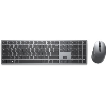 Dell KM7321W Premier Multi-Device Wireless Keyboard and Mouse, UK (QWERTY), 2.4GHz, Bluetooth 5.0, 128-bit AES Encryption, 4000 dpi, Compatible With Windows, Mac, Linux, Chrome and Android, Grey
