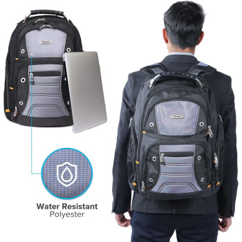Targus Drifter Laptop Bag, 16 Inch, Laptop Backpack, Padded Laptop And Document Compartment, Water Bottle Pockets, Reinforced Handles Laptop Case With Padded Back Panel Black/Gray (TSB238US)