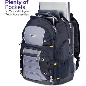 Targus Drifter Laptop Bag, 16 Inch, Laptop Backpack, Padded Laptop And Document Compartment, Water Bottle Pockets, Reinforced Handles Laptop Case With Padded Back Panel Black/Gray (TSB238US)