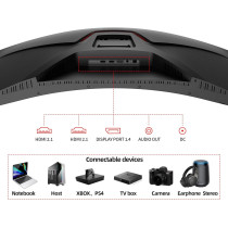 KOORUI 21:9 WQHD 3440 x 1440 4K (HDR 400) 34 Inch, 1800R Curved Gaming Monitor, 165Hz MPRT 1MS (AMD FreeSync Premium Nvidia G-SYNC) Hdmi DP 90 Percentage DCI-P3 OSD Roker Computer Gamer Monitors