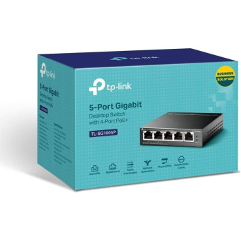 TP-Link 5 Port Gigabit PoE Switch, 4 PoE Ports @56W, Desktop, Plug And Play, Sturdy Metal w/Shielded Ports, Fanless, Limited Lifetime Protection, Traffic Optimization, Unmanaged (TL-SG1005P)