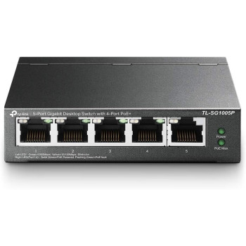 TP-Link 5 Port Gigabit PoE Switch, 4 PoE Ports @56W, Desktop, Plug And Play, Sturdy Metal w/Shielded Ports, Fanless, Limited Lifetime Protection, Traffic Optimization, Unmanaged (TL-SG1005P)