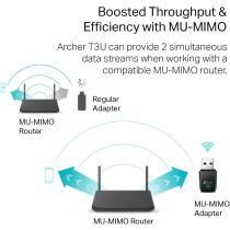 TP-Link AC1300 USB WiFi Adapter(Archer T3U)- 2.4G/5G Dual Band Wireless Network Adapter for PC Desktop, MU-MIMO WiFi Dongle, USB 3.0, Supports Windows 11, 10, 8.1, 8, 7, XP/Mac OS X 10.9-10.14