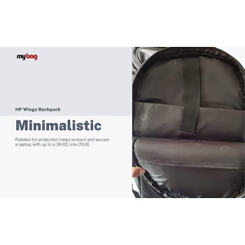HP Wings Backpack For 15.6 Inch, Laptop/Chromebook/Mac, 1D0M4PA, Black