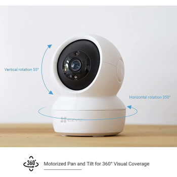 EZVIZ C6N Security Camera, 1080p CCTV Camera For Home, Wifi Indoor 360 Camera, Baby Monitor Surveillance Camera With Motion Detection, Smart Tracking, Two-Way Audio, Night Vision, Works With Alexa