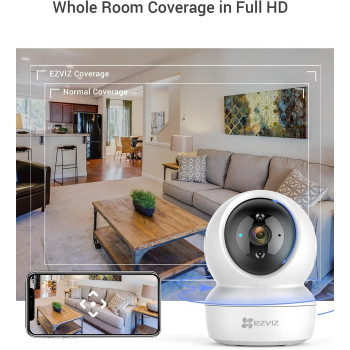 EZVIZ C6N Security Camera, 1080p CCTV Camera For Home, Wifi Indoor 360 Camera, Baby Monitor Surveillance Camera With Motion Detection, Smart Tracking, Two-Way Audio, Night Vision, Works With Alexa