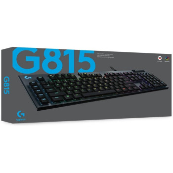 Logitech G Logitech G815 Lightsync RGB Mechanical Gaming Keyboard With Low Profile Gl Clicky Key Switch, 5 ProgRAMmable G-Keys,Usb Passthrough, Dedicated Media Control