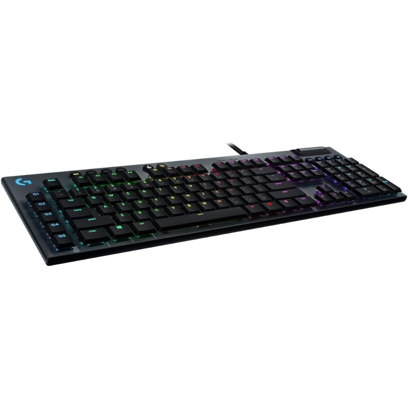 Logitech G Logitech G815 Lightsync RGB Mechanical Gaming Keyboard With Low Profile Gl Clicky Key Switch, 5 ProgRAMmable G-Keys,Usb Passthrough, Dedicated Media Control