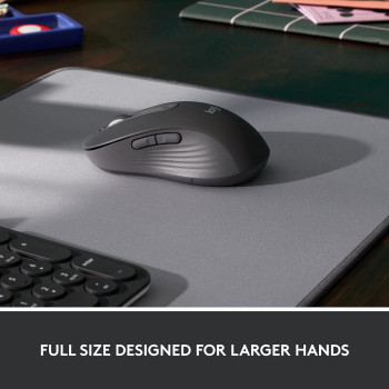 Logitech Signature M650 L Wireless Mouse, For Large Sized Hands, Silent Clicks, Customisable Side Buttons, Bluetooth, For PC/Mac/Multi-Device/Chromebook, Graphite