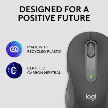 Logitech Signature M650 L Wireless Mouse, For Large Sized Hands, Silent Clicks, Customisable Side Buttons, Bluetooth, For PC/Mac/Multi-Device/Chromebook, Graphite
