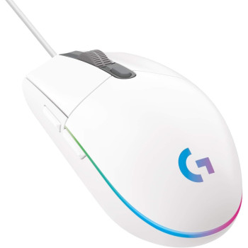 Logitech G203 2nd Gen Wired Gaming Mouse, 8,000 DPI, Rainbow Optical Effect LIGHTSYNC RGB, 6 Programmable Buttons, On-Board Memory, Screen Mapping, PC/Mac Computer And Laptop Compatible, White