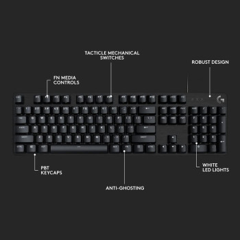 Logitech G413 Se Full-Size Mechanical Gaming Keyboard, Backlit With Tactile Switches, Us International Qwerty, Black
