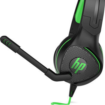 HP Pavilion Gaming Headset 400, Sleek Gaming Head-Band, With Microphone, Wired 3.5mm Jack, Black/Green