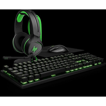 HP Pavilion Gaming Headset 400, Sleek Gaming Head-Band, With Microphone, Wired 3.5mm Jack, Black/Green