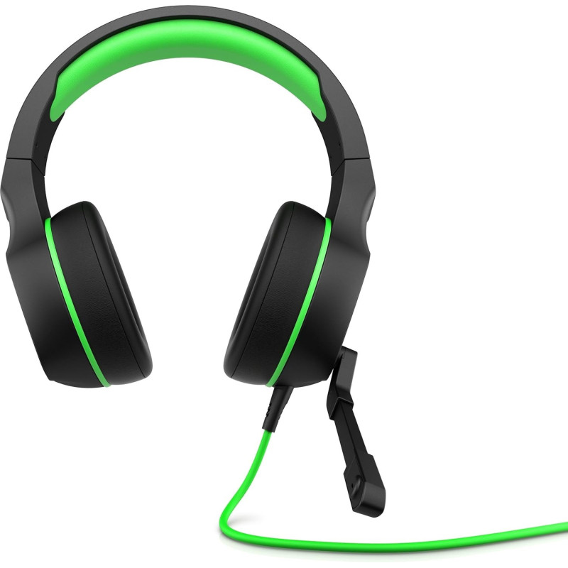 HP Pavilion Gaming Headset 400, Sleek Gaming Head-Band, With Microphone, Wired 3.5mm Jack, Black/Green