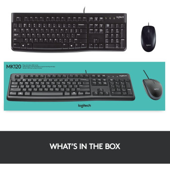 Logitech Desktop MK120 Mouse And keyboard Combo, Black