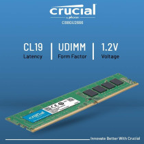 Crucial Basics 8GB DDR4 1.2v 2666Mhz CL19 UDIMM RAM Memory Module For Desktop, Green