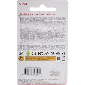 SanDisk 256GB Ultra Microsdxc Uhs 1 Card 100Mb/S Grey -Sdsqunr-256G-Gn3Mn, Grey