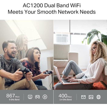 TP-Link Archer C64 AC1200 Dual Band Wi-Fi Router, Black